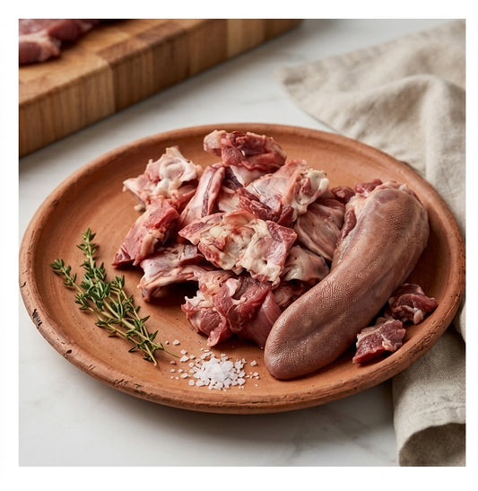 goat head meat and bone with tongue