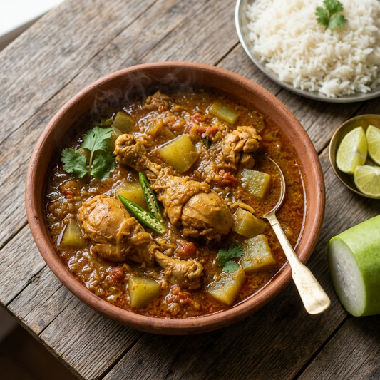 Chicken with Bottle Gourd (lau) Curry - NYC