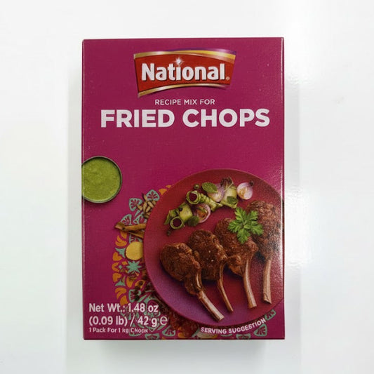 Box of National Recipe Mix for Fried Chops on a white background