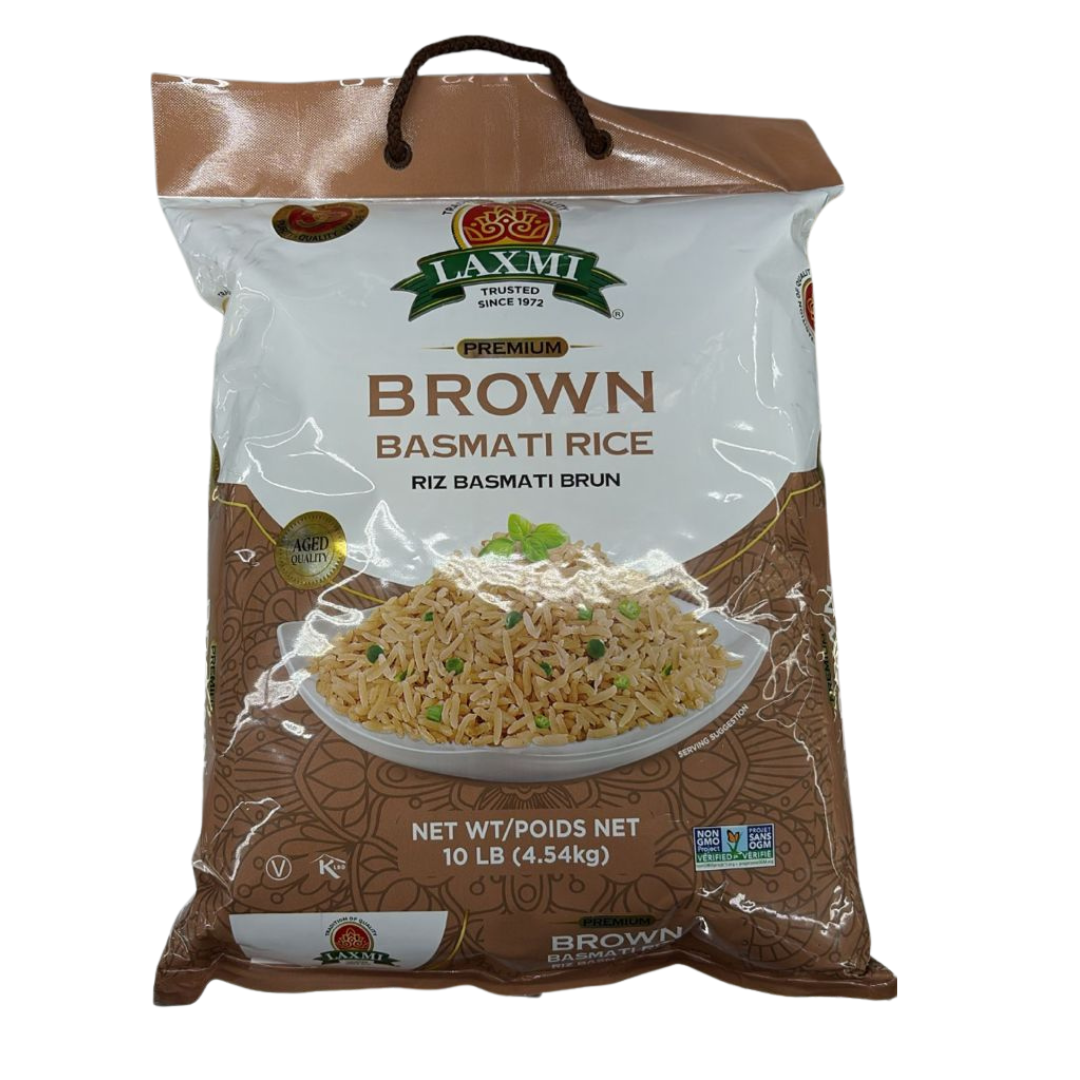 Laxmi Premium Brown Basmati Rice (10 lb / 4.54 kg) -NYC