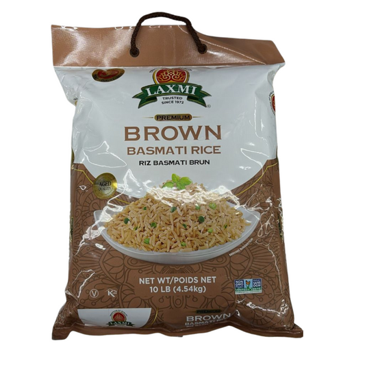 Laxmi Premium Brown Basmati Rice (10 lb / 4.54 kg) -NYC