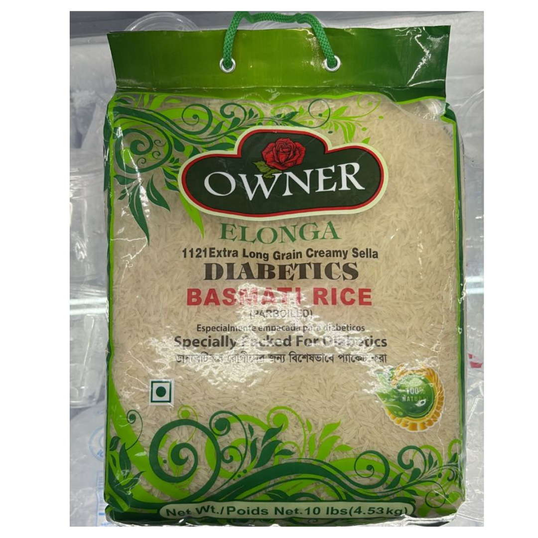 OWNER ELONGA Basmati Rice – Diabetic Friendly – 10 lb -NYC