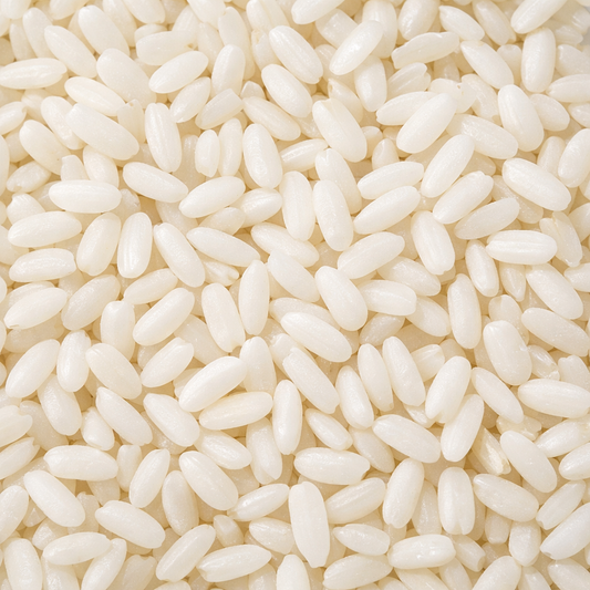 Close-up of white rice grains