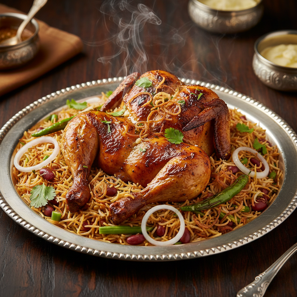 Whole Chicken Grilled with Rice and Bean - NYC